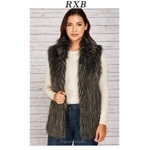 RXB Faux Fur Peacock Vest Size Large